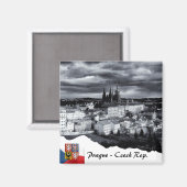 Aimant de Prague, Tchéquie, Château de Prague (Recto/Verso)