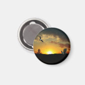 Aimant de prairie grasseuse du coucher du soleil j (Recto/Verso)