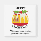 Aimant de pudding de Noël ESPAGNOL (Devant)