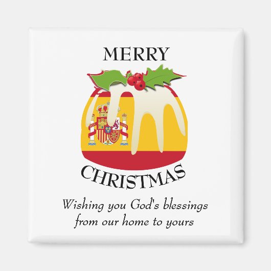 Aimant de pudding de Noël ESPAGNOL (Devant)