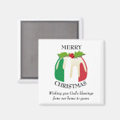 Aimant de pudding de Noël ITALIEN (Recto/Verso)