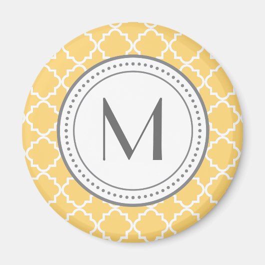 Aimant de Quatrefoil Monogramme - jaune (Devant)