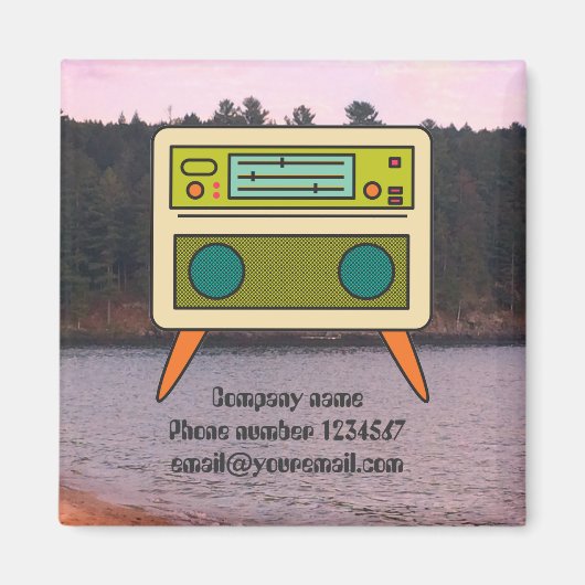 Aimant de radio rétro modifiable pour l'image de m (Devant)