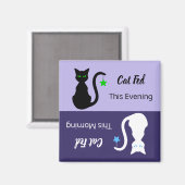 Aimant de rappel de la Fed de chat noir/blanc (Recto/Verso)