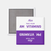 Aimant de rappel de la pilule de vitamine AM/PM pe (Recto/Verso)