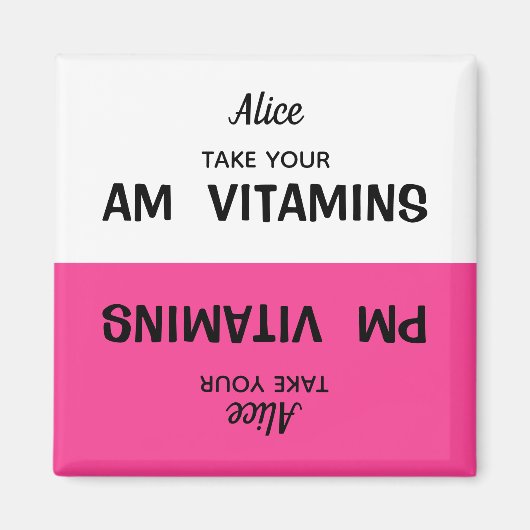 Aimant de rappel de la pilule de vitamine AM/PM pe (Devant)