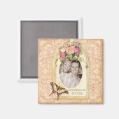 Aimant de rappel de mariage à l'ancienne Rose Vict (Recto/Verso)