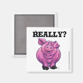 Aimant de rappel de régime de porc rose (Recto/Verso)