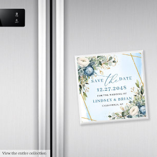 Aimant de rappel élégant bleu poussiéreux eucalypt