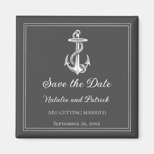 Aimant de rappel Gray Nautical Anchor (Devant)