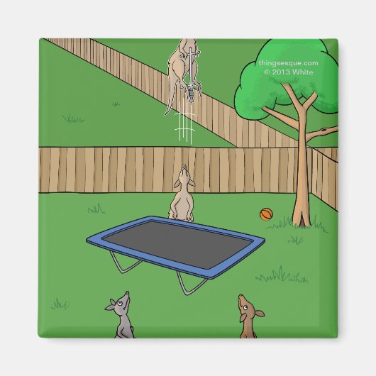 Aimant de rebond de Trampoline Kangourou (Devant)