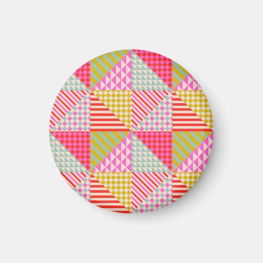 Aimant de réfrigérateur à patchwork géométrique co (Devant)