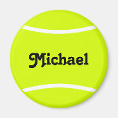 Aimant de réfrigérateur de balle de tennis en text (Devant)