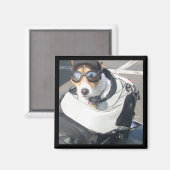 Aimant de réfrigérateur de chien porc (Recto/Verso)