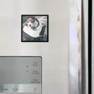 Aimant de réfrigérateur de chien porc