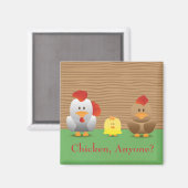 Aimant de réfrigérateur de dessin animé de poulets (Recto/Verso)
