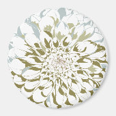 aimant de réfrigérateur de fleur de dahlia (Devant)
