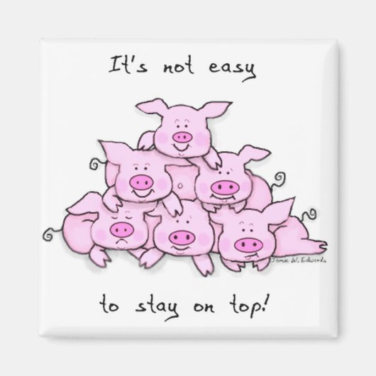 Aimant de réfrigérateur de la pyramide de porc (Devant)
