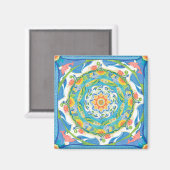 Aimant de réfrigérateur Dolphin Mandala (Recto/Verso)