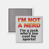 Aimant de réfrigérateur drôle de frigo Nerd Jock (Recto/Verso)