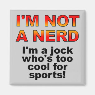 Aimant de réfrigérateur drôle de frigo Nerd Jock