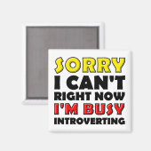 Aimant de réfrigérateur drôle d'introversion occup (Recto/Verso)