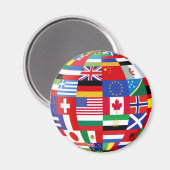 Aimant de réfrigérateur Global Flags (Recto/Verso)