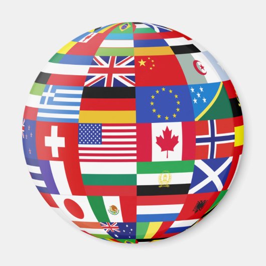 Aimant de réfrigérateur Global Flags (Devant)
