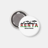 Aimant de réfrigérateur Kenya Hakuna Matata. (Recto/Verso)