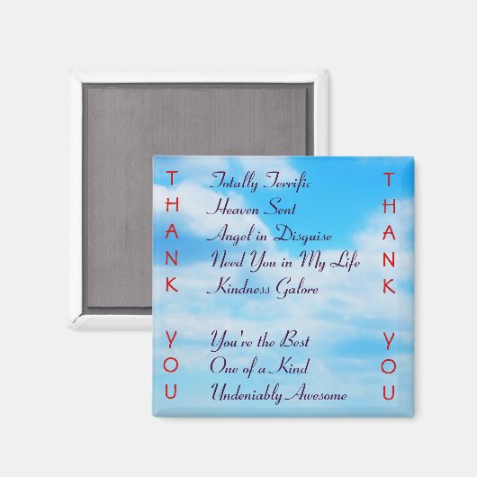 Aimant de réfrigérateur Merci (Recto/Verso)