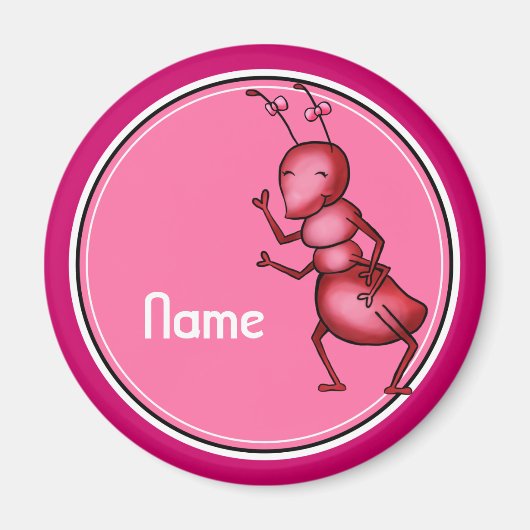 Aimant de réfrigérateur, Modèle de nom, Ant mignon (Devant)