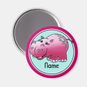 Aimant de réfrigérateur, Modèle de nom, Hippo mign (Recto/Verso)