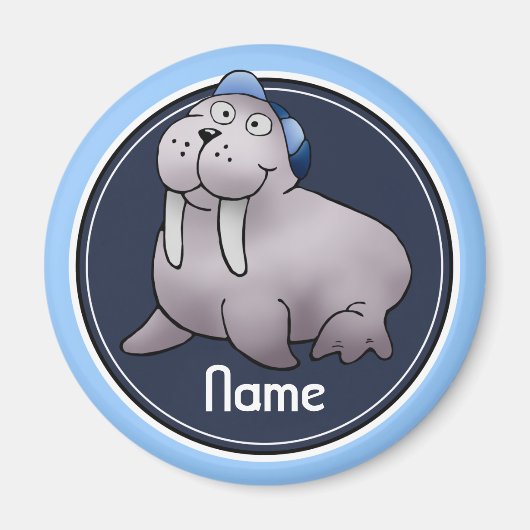 Aimant de réfrigérateur, Modèle de nom, Walrus (Devant)