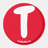 Aimant de réfrigérateur rouge T (Devant)