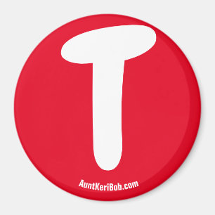 Aimant de réfrigérateur rouge T