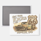 Aimant de réfrigérateur Route 66 vintage | (Recto/Verso)