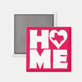 Aimant de réfrigérateur Texas Home Heart State (Recto/Verso)