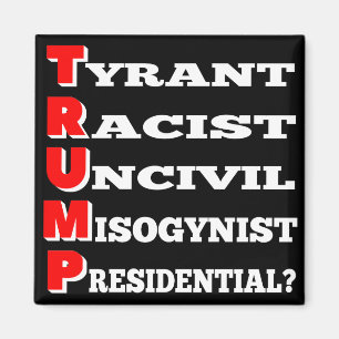 Aimant de réfrigérateur "Trump tyran" (le noir)