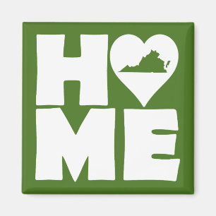 Aimant de réfrigérateur Virginia Home Heart State