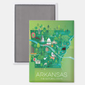 Aimant de réfrigération Arkansas (Recto/Verso)