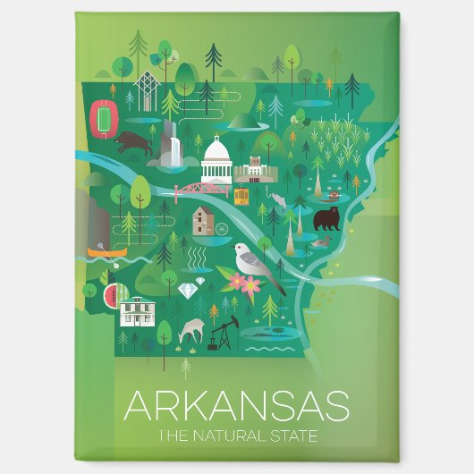 Aimant de réfrigération Arkansas (Recto)
