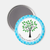 Aimant de réunion de famille en treillis bleu et b (Recto/Verso)