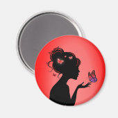 Aimant De rode vlinder Magneet (Voorkant / Achterkant)