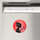 Aimant De rode vlinder Magneet (Insitu (Vaatwasser))