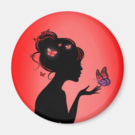 Aimant De rode vlinder Magneet (Voorkant)