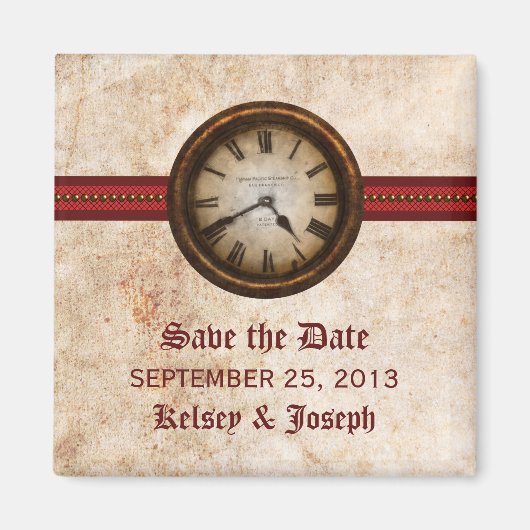 Aimant de sauvegarde de date de mariage à l'horlog (Devant)