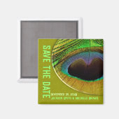 Aimant de sauvegarde de date de paon vert (Recto/Verso)