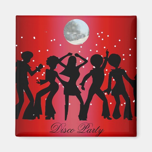 Aimant de sauvegarde de date de soirée disco (Devant)