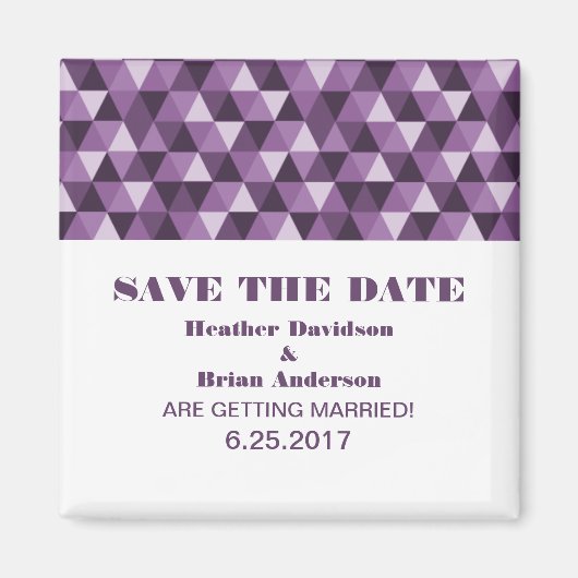 Aimant de sauvegarde de date de triangles géométri (Devant)