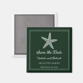Aimant de sauvegarde de date étoile de mer vert ém (Recto/Verso)
